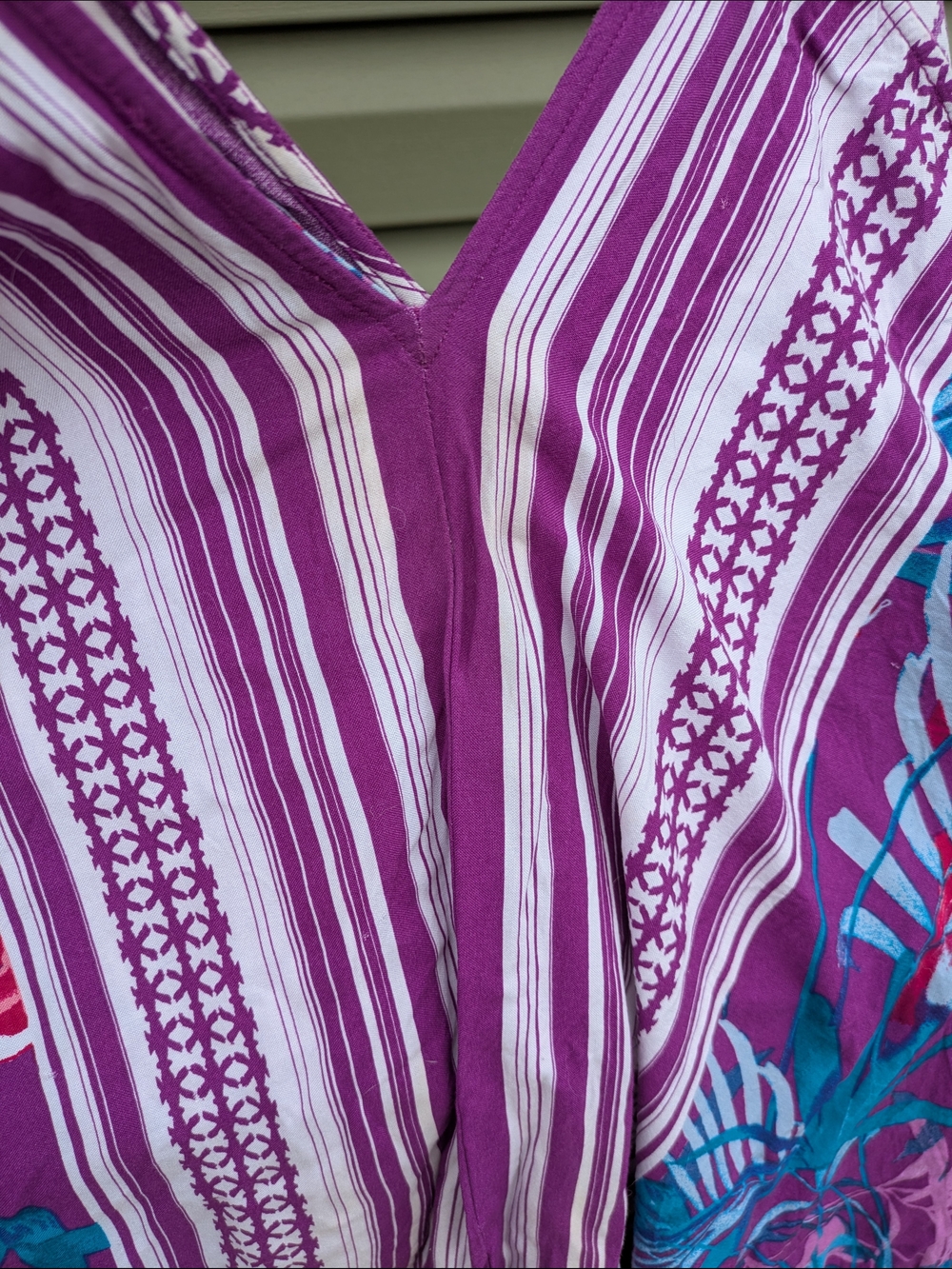 Roaman's Purple Floral & Teal Swim Coverup - Picture 7 of 7